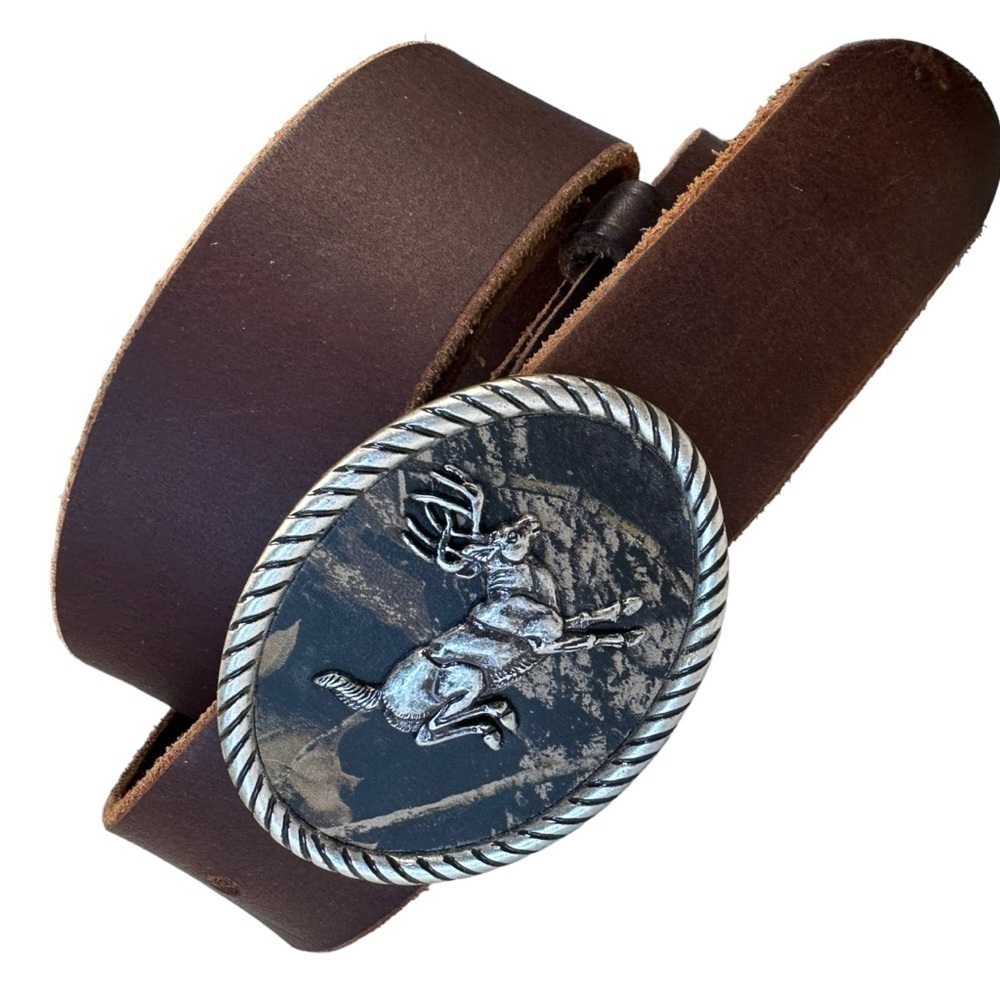 Nocona Deer Hunting Buckle Western Belt